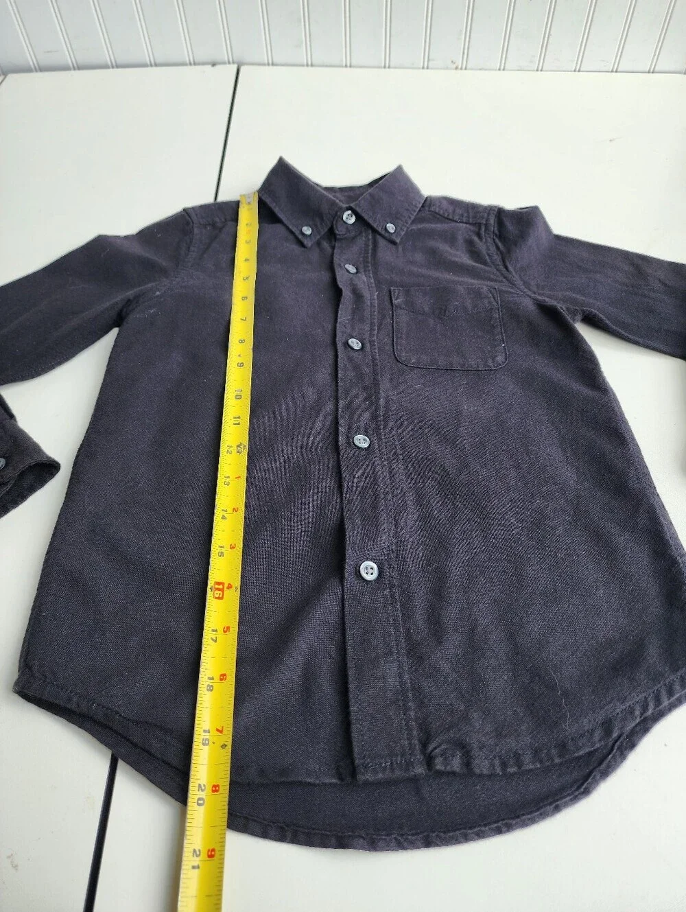 The Children's Place Boys Black Long Sleeve Oxford Shirt Cotton S 5/6